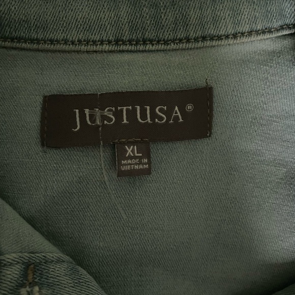 Just USA Slant Pocket Denim Jean Jacket Stitch Fix NWT Size XL - Picture 4 of 7